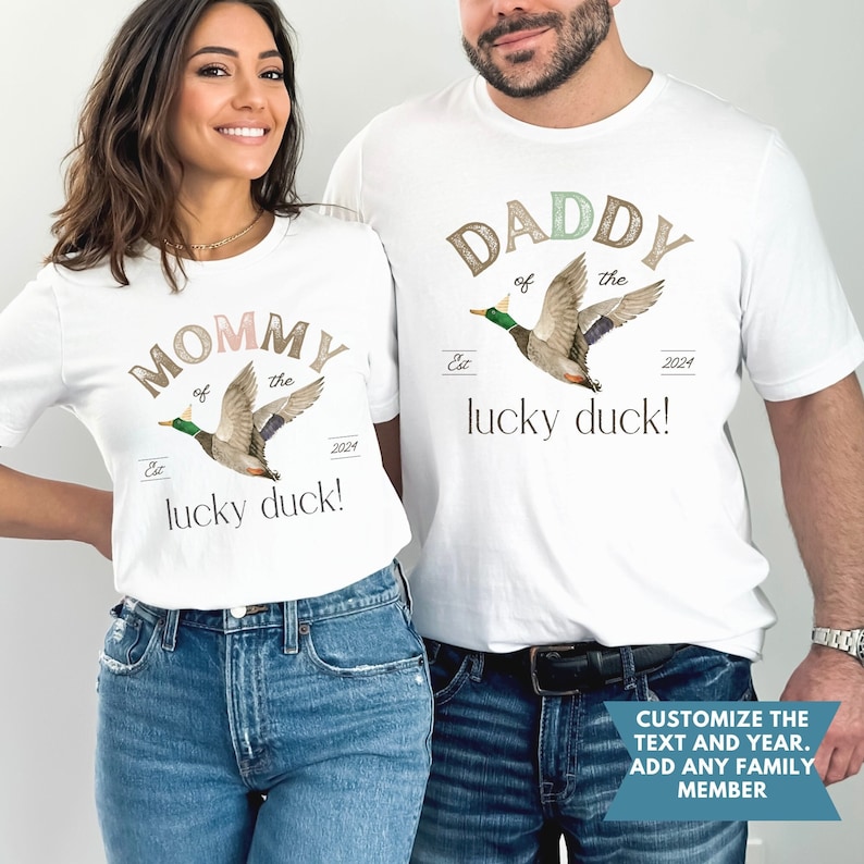ONE Lucky Duck Birthday party shirts one lucky duck dad shirt one lucky mama duck shirt 1st Birthday Shirt, Duck Birthday Shirt image 6