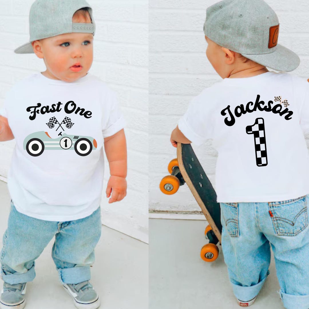 Fast One Designs Personalized Fast One Birthday Shirt, Race Car Birthday Shirt, 1st ...