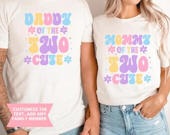 Two cute shirt, 2nd birthday shirt, birthday girl shirt, 2nd birthday outfit, toddler birthday shirt, retro groovy birthday girl, 2 years
