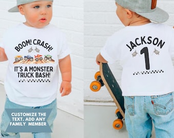 Custom Monster Truck Birthday Shirt: Pit Crew Family Matching Tee, Custom Monster Truck Birthday Shirt, Blaze and the monster machines