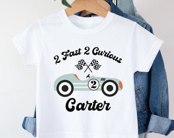 Two Fast Two Curious Birthday Shirt, Race Car Birthday Shirt, 2nd Birthday Shirt, Two Fast Two Curious Matching Family Birthday Shirts