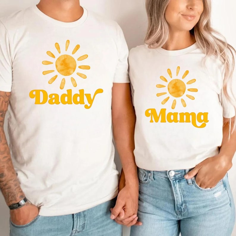 T-shirts soleil fête du premier anniversaire, T-shirts maman et moi, T-shirts famille assortis, T-shirts famille assortis, Premier voyage autour du soleil image 3