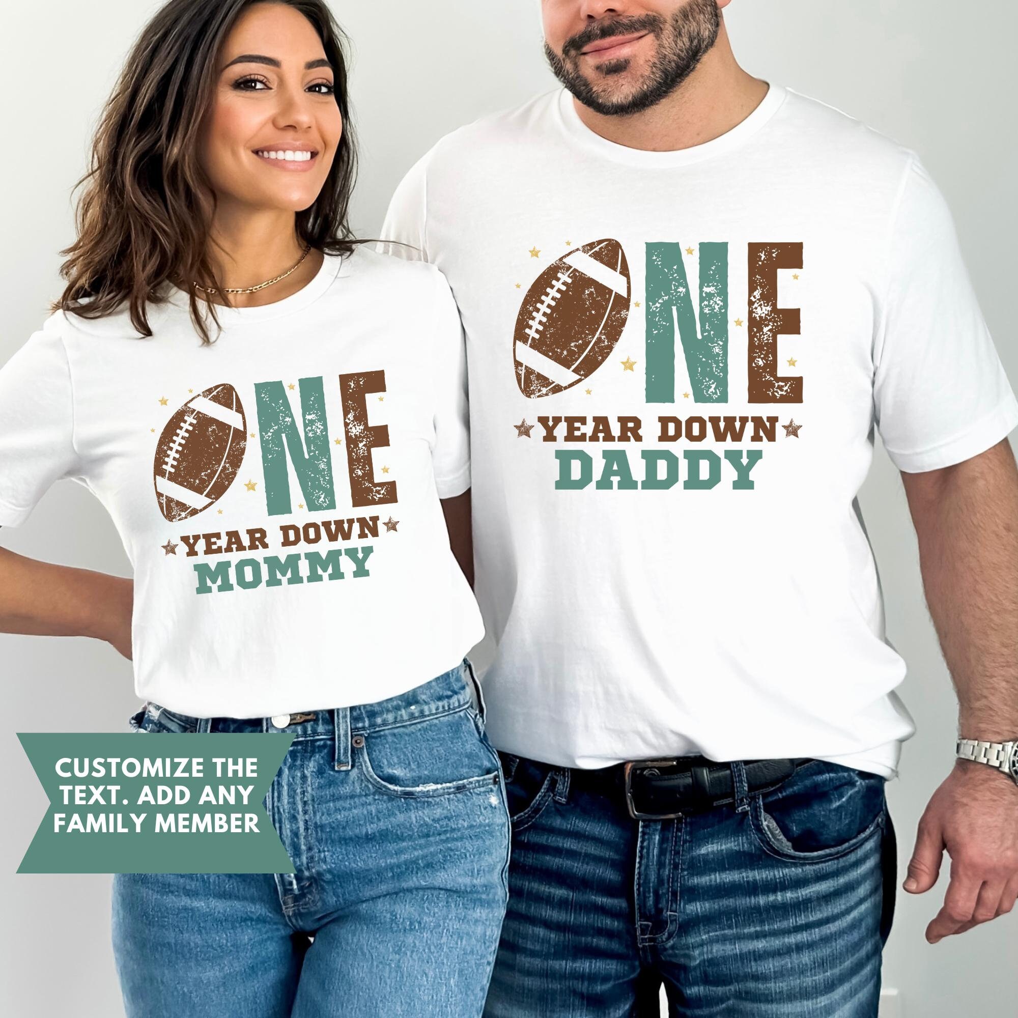 Football First Birthday Family Matching Shirts, Mama Daddy Football 1st Birthday Tshirts, Football Theme Birthday Outfit, 1st Year Down