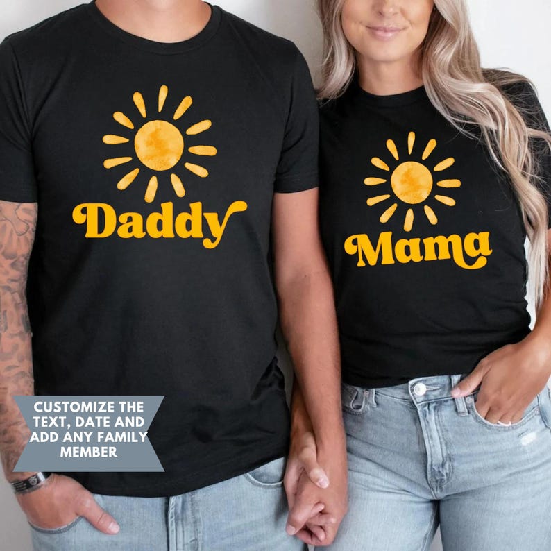 T-shirts soleil fête du premier anniversaire, T-shirts maman et moi, T-shirts famille assortis, T-shirts famille assortis, Premier voyage autour du soleil image 2