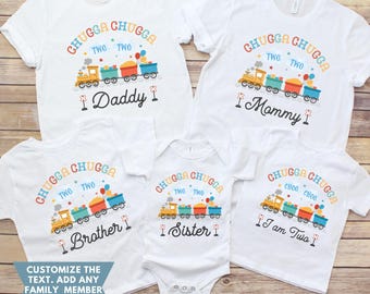train birthday shirt, chugga chugga two two shirt, choo choo im 2 shirt, train 2nd birthday tee, mommy and me train shirts custom tee boy