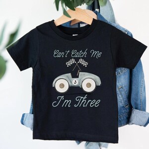 Race Car 3rd Birthday Shirt, I am Three Shirt, 3rd Birthday Outfit, Personalized Matching Family Birthday Shirts, Racing 3rd Birthday image 3