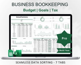 Small Business Bookkeeping Spreadsheet | Financial Template (Digital)