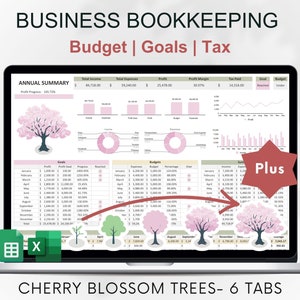 Small Business Bookkeeping Spreadsheet | Financial Template | Sales Tax Tracker | Budget Planner | Income and Expense | Accounting Template