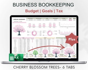 Small Business Bookkeeping Spreadsheet Financial Template Business Planner Income and Expense Tracker Tax Profit Budget Planning