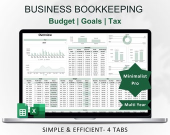 Small Business Bookkeeping Spreadsheet | Financial Template (Digital Download)