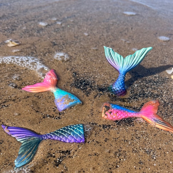 Resin mermaid tail pretend play loose parts small world