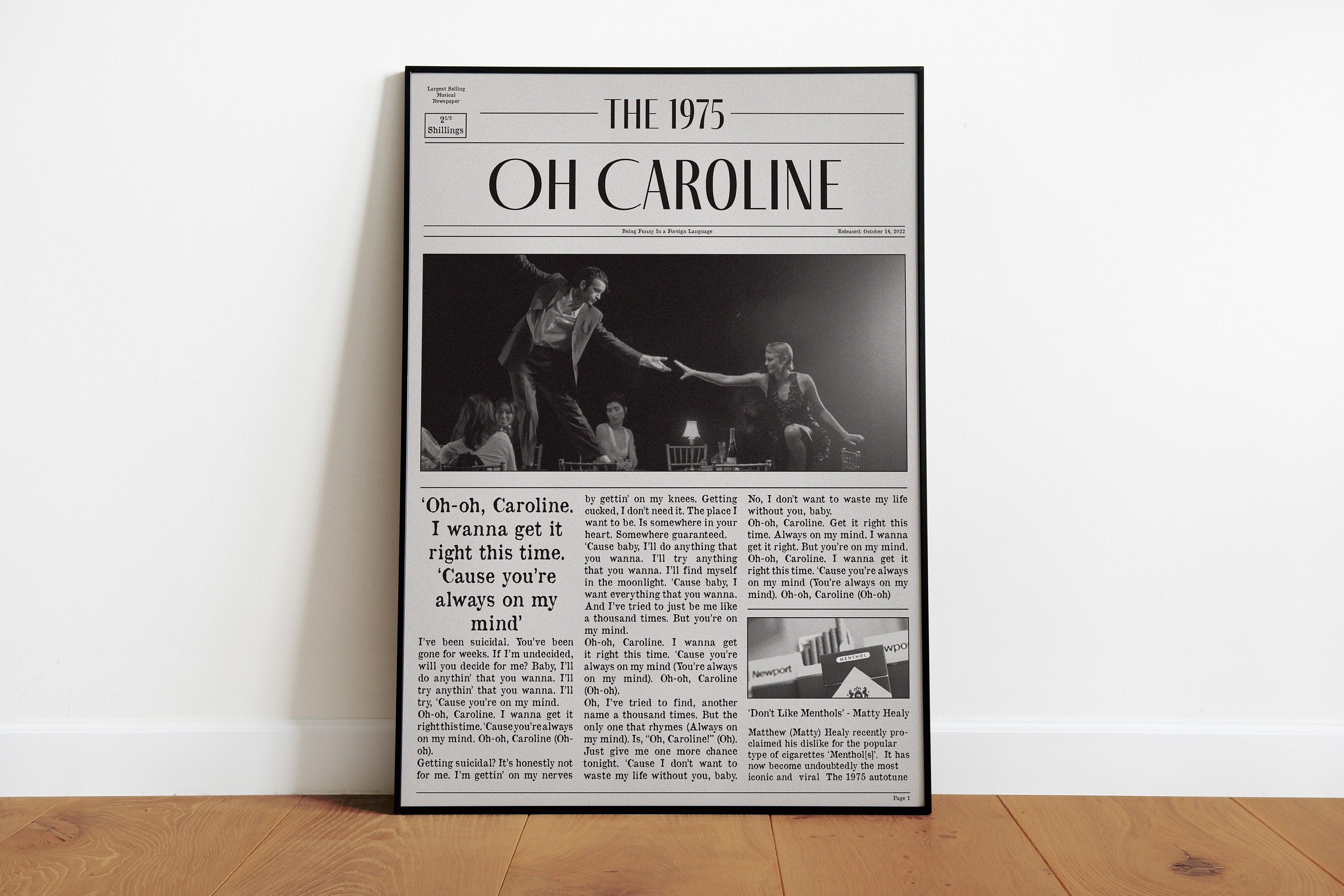 Discover The 1975 'Oh Caroline' Inspired Poster