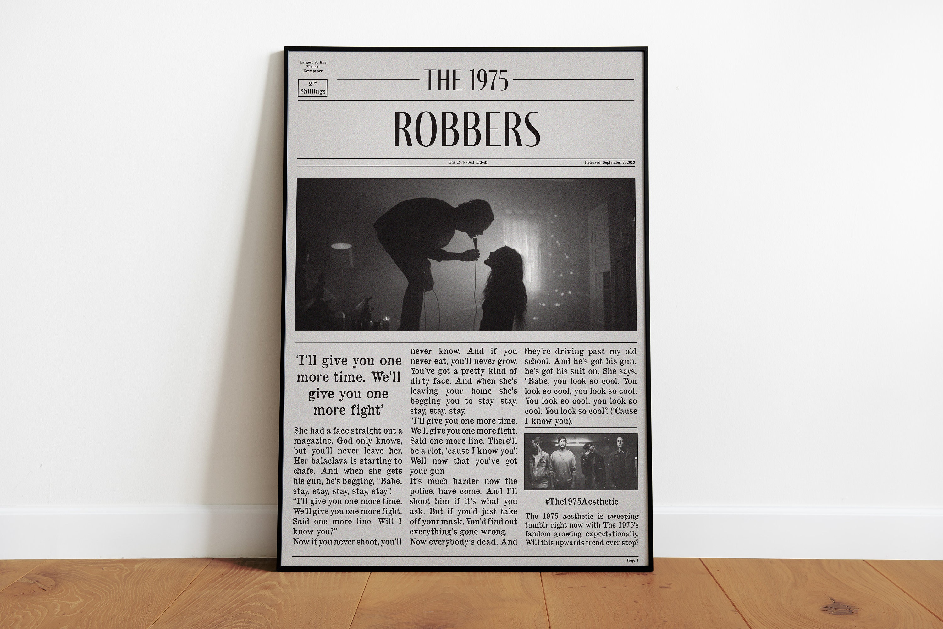 Discover The 1975 'Robbers' Inspired, Retro Newspaper Art Vibe Poster