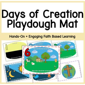 7 Days of Creation Playdough Mats | Bible Activities for Kids | Faith-Based Learning