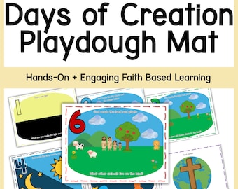 7 Days of Creation Playdough Mats | Bible Activities for Kids | Faith-Based Learning