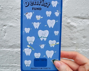 Dentist Fund Savings Challenge – Laminated A6 Cash Tracker