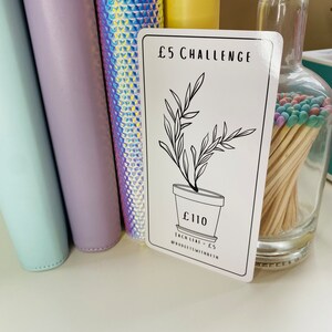 Laminated Savings Challenge Tracker – Cash Stuffing Wallet Insert Five Pound Challenge