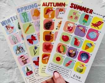 SEASONAL CHALLENGES - Laminated Cash Wallet Tracker | Low Budget | Cash Envelope | Savings | Challenge | Cash Stuffing