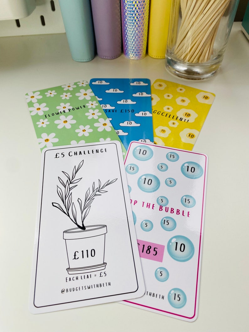 Laminated Savings Challenge Tracker – Cash Stuffing Wallet Insert image 2