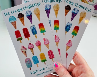 Ice Cream Savings Challenge Tracker – Laminated A6 Wallet Insert