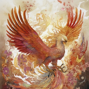 Fantasy Phoenix - papier numérique, Phoenix Journal, papiers Scrapbook imprimable, Fantasy Journal