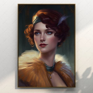 Art Deco Flapper Girl, Art Deco Posters, Vintage Art, Printable Art, Modern Wall Decor, Instant Decor, Digital Download