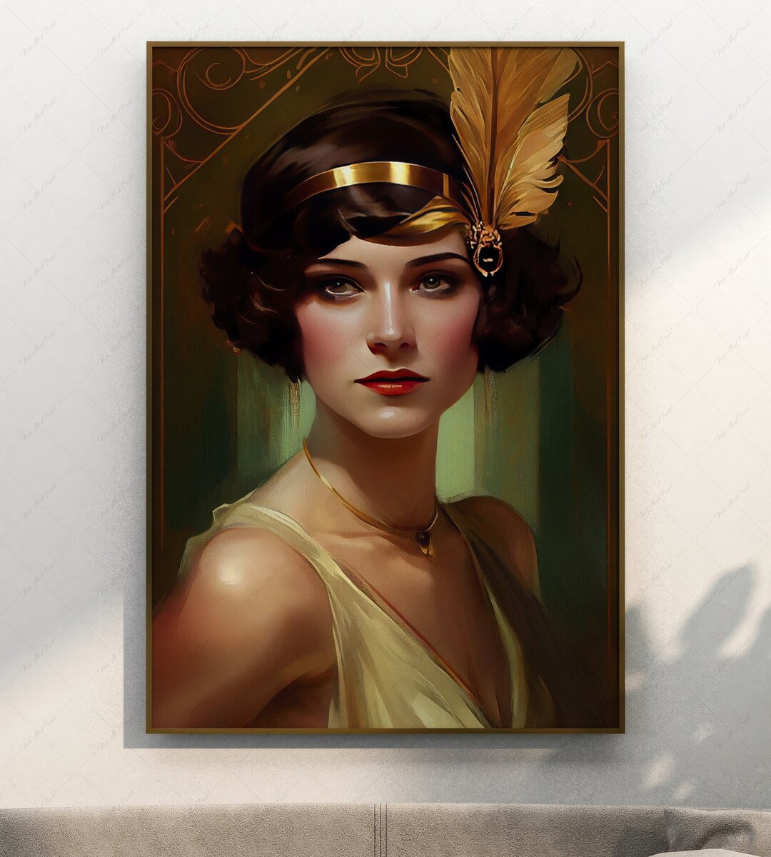 Flapper Girl Art Deco Poster - Portrait Wall Art Print Great Gatsby ...