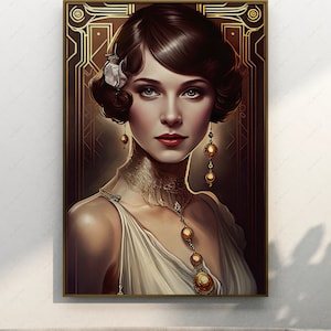 Art Deco Flapper Girl, Art Deco Posters, Vintage Art, Printable Art, Modern Wall Decor, Instant Decor, Digital Download