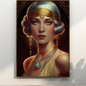 Art Deco Flapper Girl, Art Deco Posters, Vintage Art, Printable Art, Modern Wall Decor, Instant Decor, Digital Download