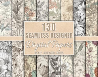 Digital Paper Printable Paper Journal Supplies Watercolor Flower Wildflower Paper Scrapbook Papers Printable Wildflower Flower DigitalPaper