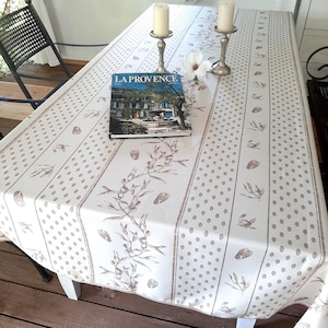 Tischdecke rechteckig 240 cm Motiv Provence ecru pflegeleicht Haus & Garten