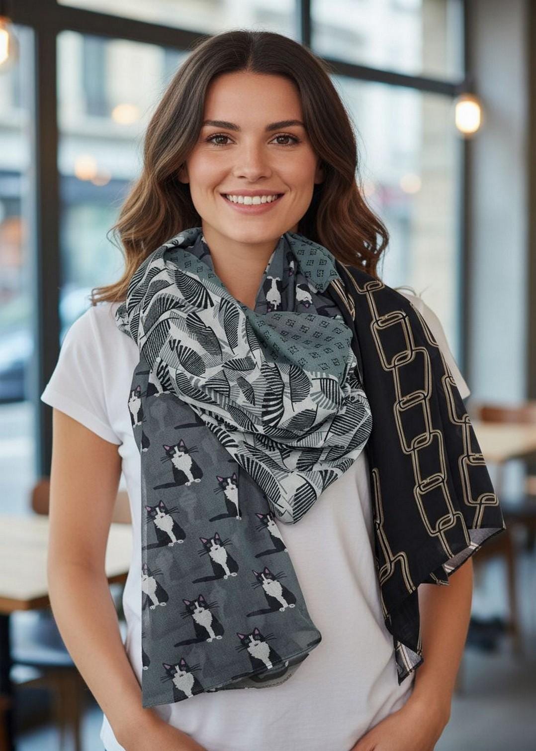 Schwarze stola aus baumwolle