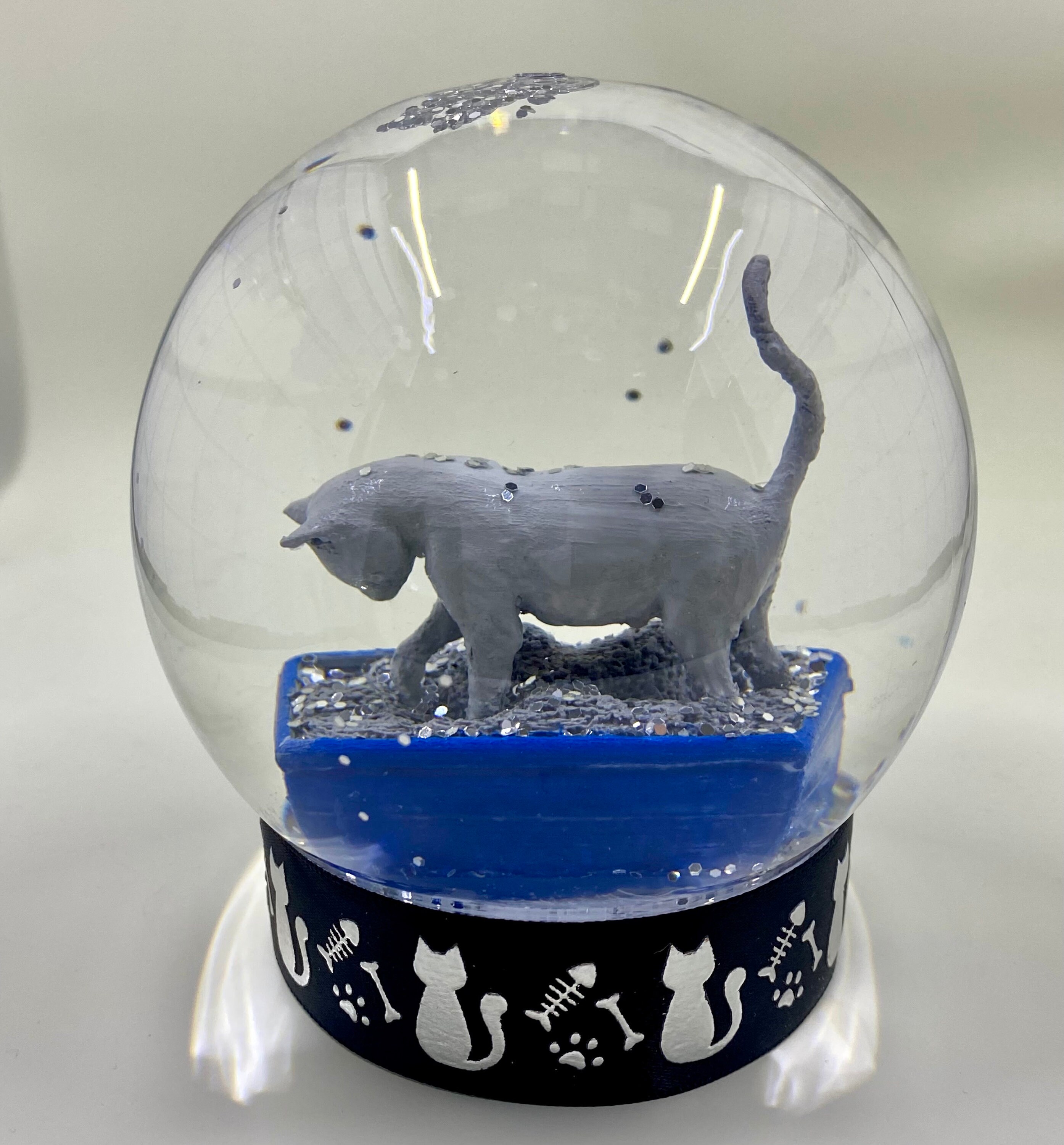 Personalized Kitty Litter Snow Globe Etsy