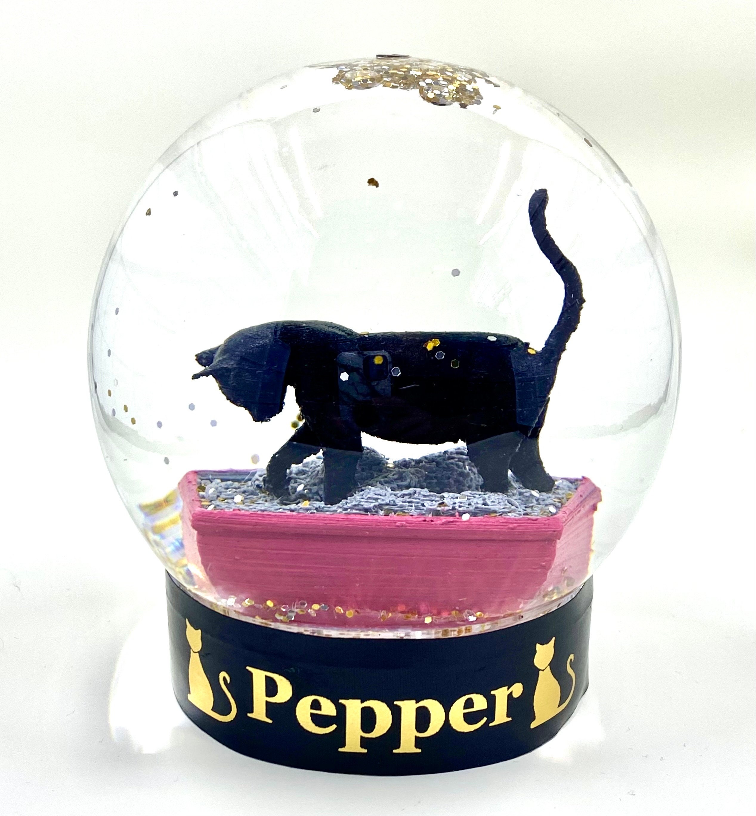 Personalized Kitty Litter Snow Globe Etsy