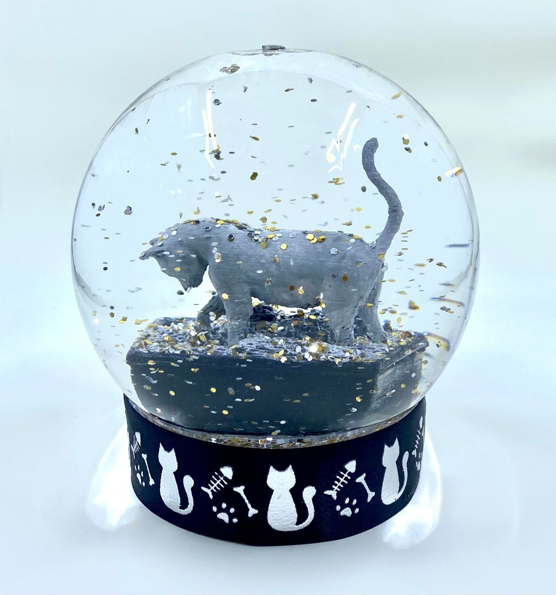 Personalized Kitty Litter Snow Globe Etsy
