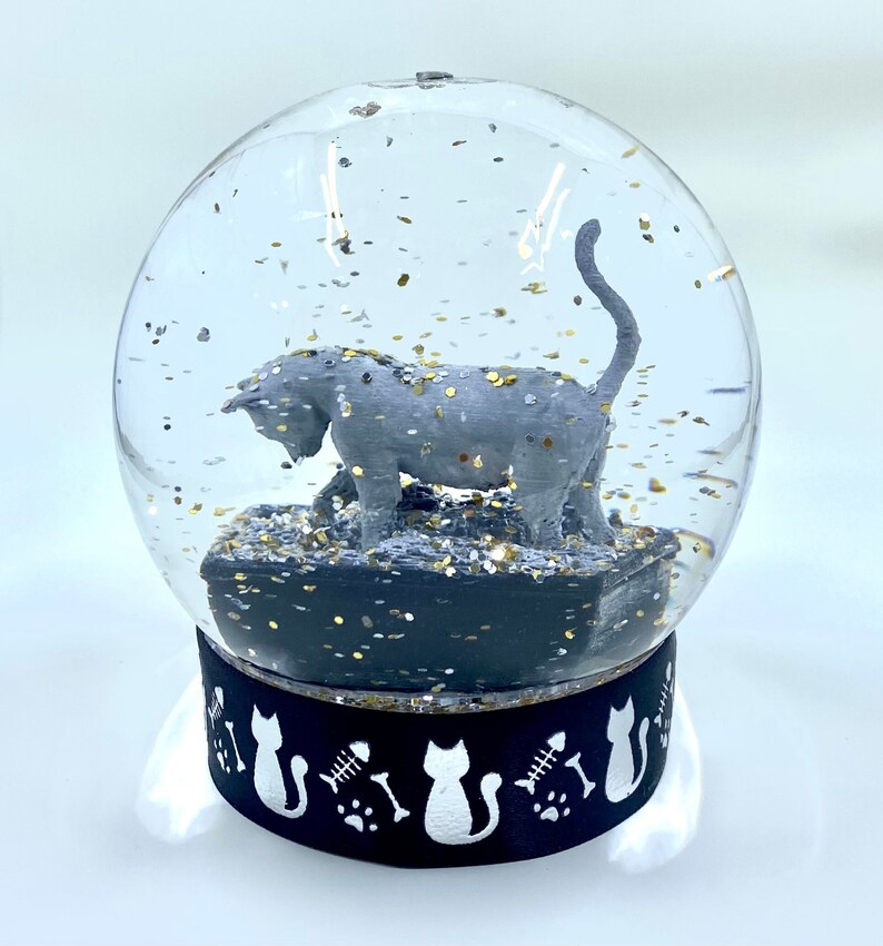 Personalized Kitty Litter Snow Globe Etsy