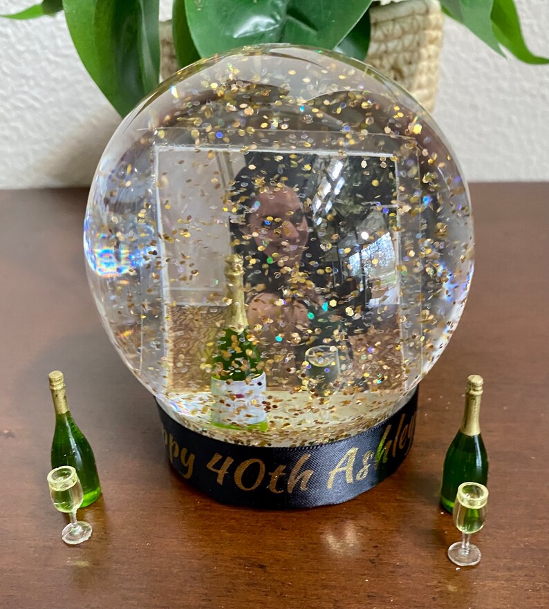 Fully Customizable Snow Globe With Optional Wording for Base Ribbon. Etsy
