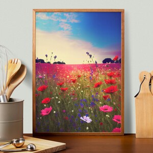 Vintage Wildflower Painting Floral Wall Art Greenery Wall Art Wildflower Wall Decor Wildflower Art Wildflower Home Decor Instant Download