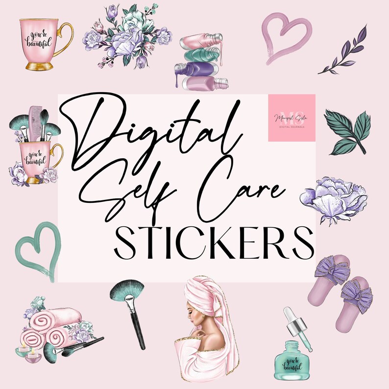 Digital Wellness Stickers | Self Care Stickers | Digital iPad Stickers ...