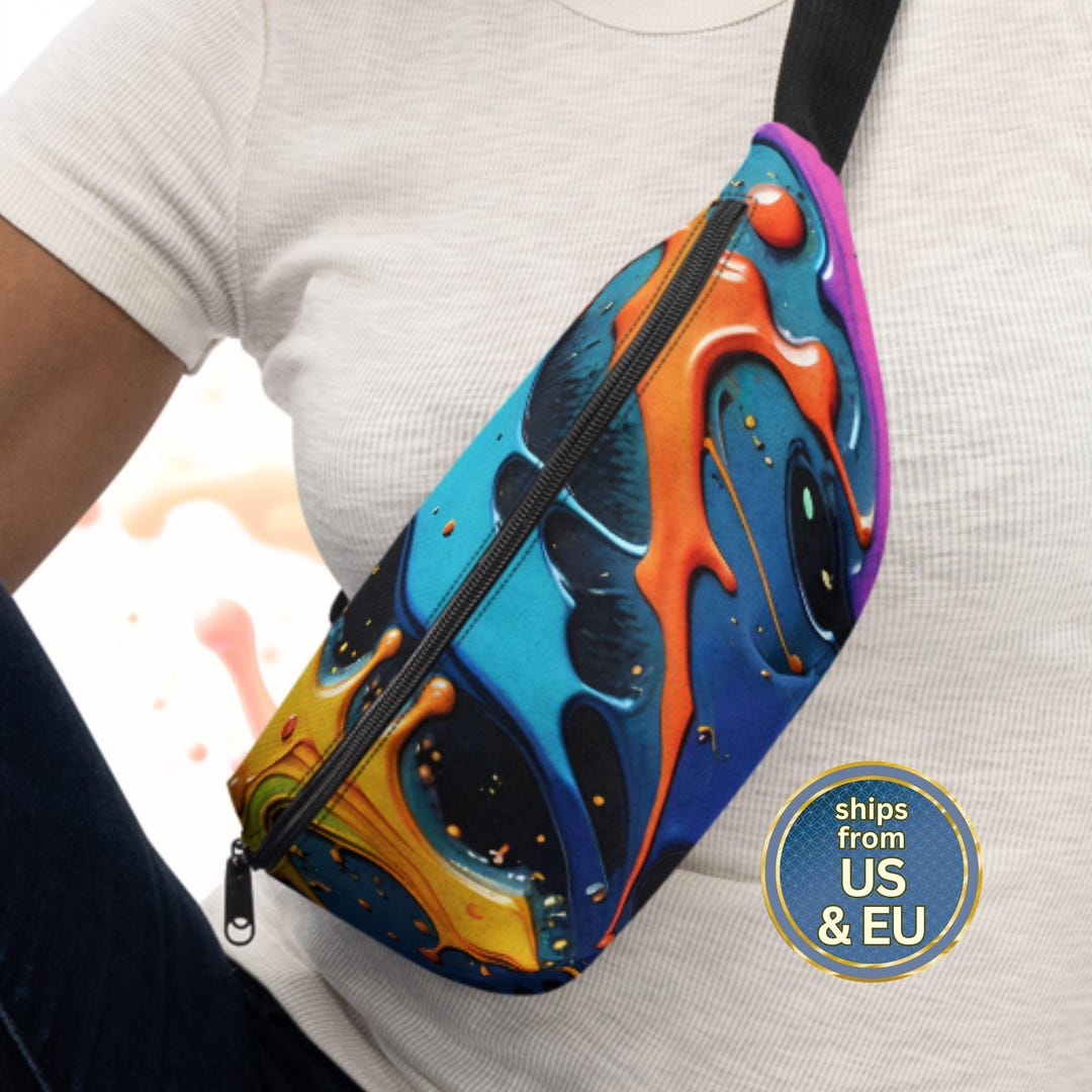 Colorful Paint Splash Bum Bag: Abstract Art Festival Waist Bag ...