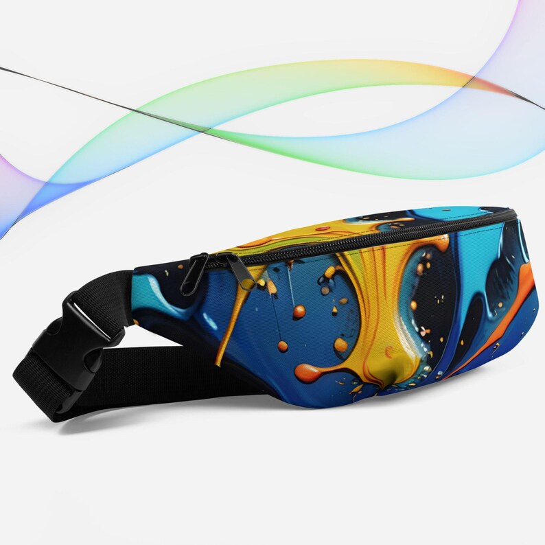 Colorful Paint Splash Bum Bag: Abstract Art Festival Waist Bag ...