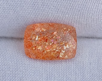 Natural Confetti Sunstone: Cushion Cut Gemstone, 2 Carats (10x6.90 MM)