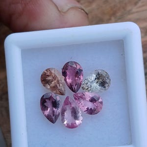 Natuurlijke meerkleurige toermalijn gefacetteerde vorm peer 7 x 4,80 mm mooie toermalijn edelsteen van goede kwaliteit voor het maken van sieraden 6 Pic Lot