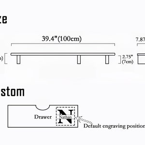 Custom Solid Wood Desk Shelf Monitor Stand with drawer storage, Desk Monitor Riser, Office Desk, Monitor Shelf wooden, Gift for Him image 9