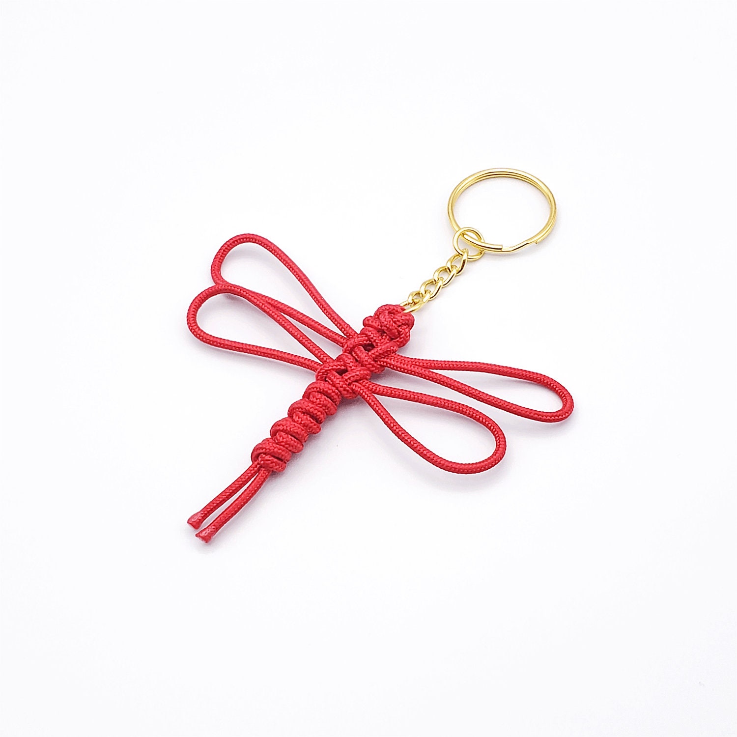 Lucky Dragonfly Maedeup Keychain Charm | Limited Edition & Handmade Macrame Knot Accessory