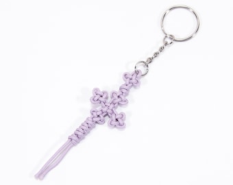 Lilac Lucky Totem Pole Maedeup Keychain Charm | Limited Edition & Handmade Macrame Knot Accessory