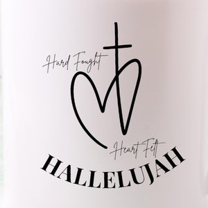 Hart umkämpftes Herz Filz Halleluja Jesus Segen png jpg spirituelle Phrasen T-Shirts Hüte Tassen Hoodies Becher Schöpfer Designs