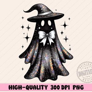 Retro Disco Iridescent Ghost Sublimation PNG Cute Disco Ghost PNG Retro Cute Ghost PNG Glitter Ghost Adorable Ghost Png Spooky Vibes Png