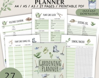 Gardening Planner Printable PDF, Ultimate Gardening Planner Printable, Garden Planner, Planting Tracker Mega Bundle