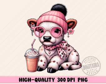 Halloween Pink Highland Cow png, Pumpkin png, Spooky Season, Cute Cow png,Halloween Sticker, It’s fall yall, Trending png, pod, Winter png